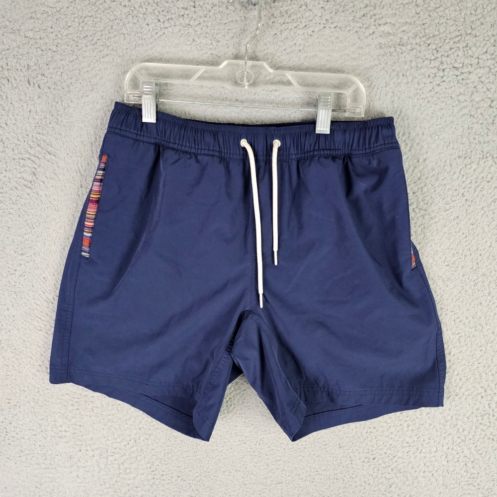 Wowie Shorts Mens Medium Navy Blue Lifestyle Woven Accent Lined Drawstring